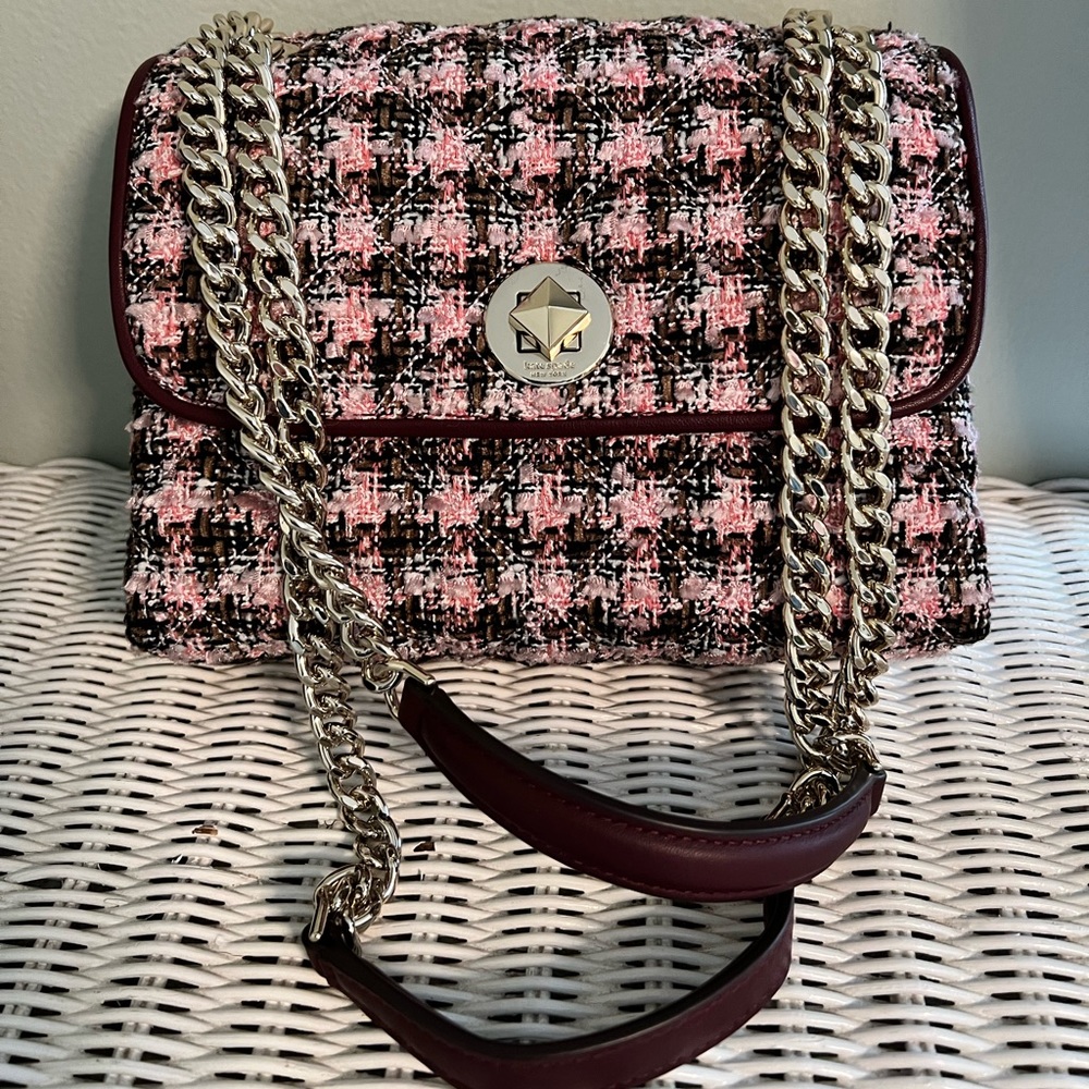 Gold chain tweed Kate spade bag OPEN TO REASONABLE OFFERS